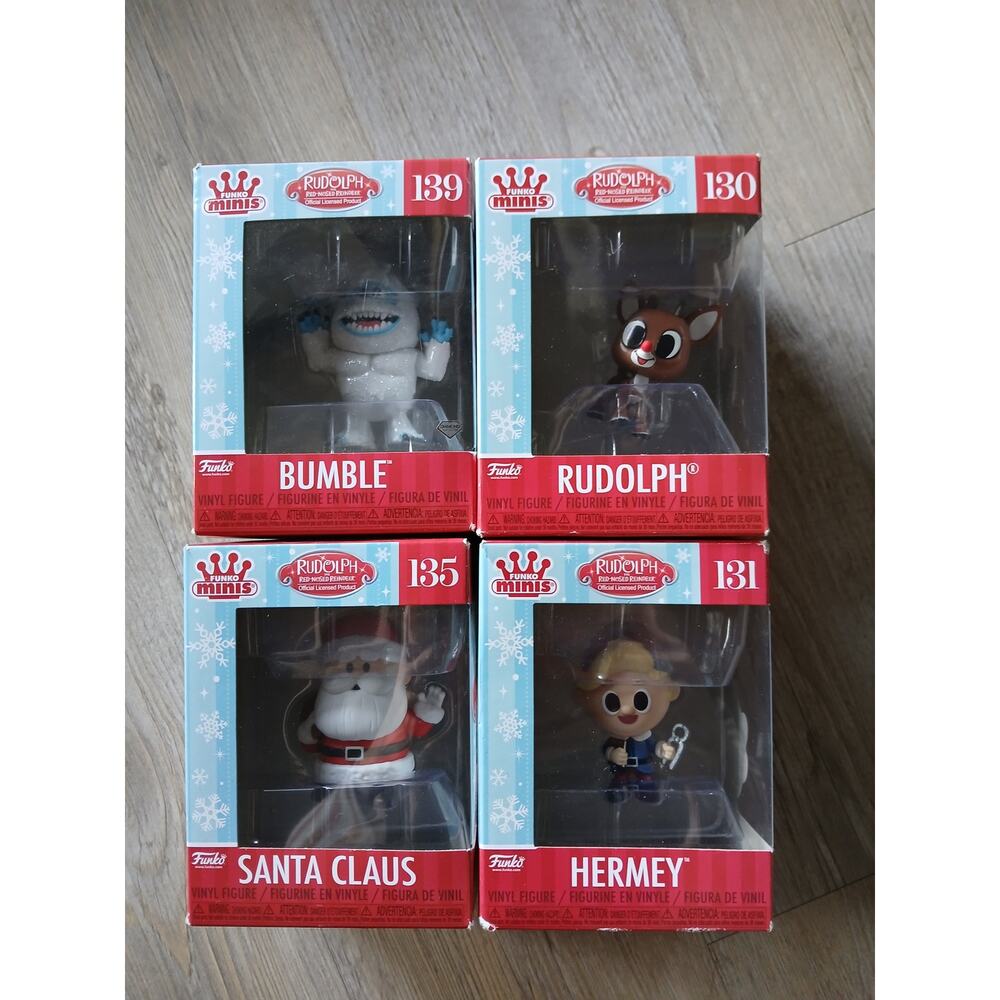 Funko Minis Lot of 4 Rudolph The Red-Nosed Reindeer Official 130 131 135 139
